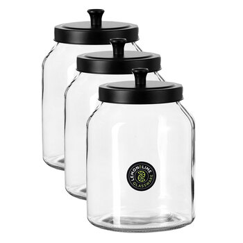 3PK Lemon And Lime Cosmo Glass Jar 3L