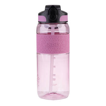 Oasis Tritan Sports Silicone Grip Drink Bottle w/ Sipper 800ml Pink Berry