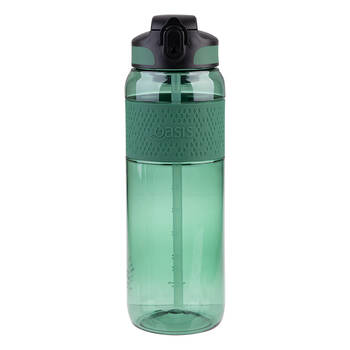 Oasis Tritan Sports Water Drinking Bottle w/ Sipper Straw 1L Forest Green