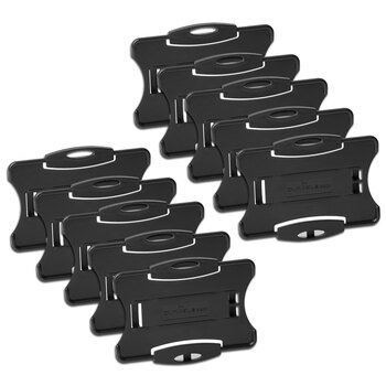 10PK Durable Eco 1 Card/Badge ID Safety Holder - Black