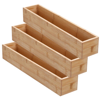 3PK Boxsweden Bamboo Organisation Tray 38X7.5X7cm