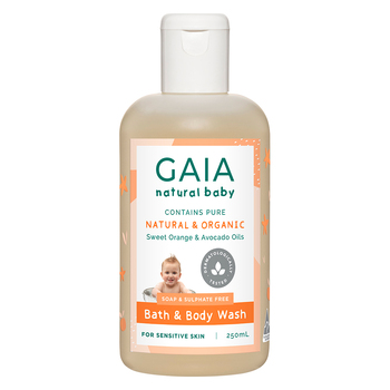 Gaia 250ml Pure/Organic Bath & Body Wash for Baby/Kids/Toddlers Vegan Friendly