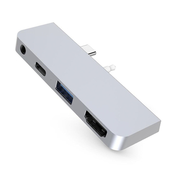 HyperDrive USB-C 4-in-1 Hub for Surface Go - Silver