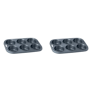 2PK Wiltshire Easybake 6 Cup Cupcake/Muffin Pan Baking Tray