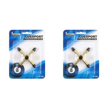 2PK Formula Sports Cue Stick Tip X Rest Accessory - Brass