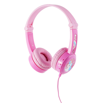 BuddyPhones Travel Kids Wired Headphones w/ Stickers - Light Pink