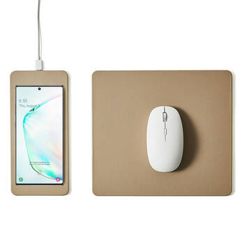 Pout Hands 3 Split 2-in-1 Detachable 15W Fast Wireless Charging Mouse Pad - Latte Cream