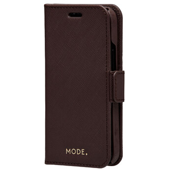 Dbramante iPhone 12 mini New York Leather Wallet Case - Dark Chocolate