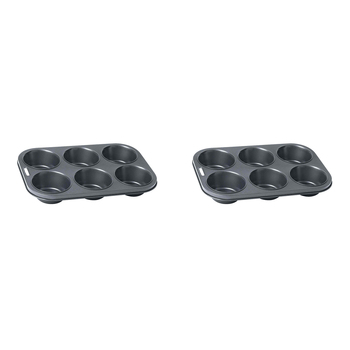 2PK Wiltshire Easybake 6 Cup Texas Muffin/Cupcake Pan Baking Tray