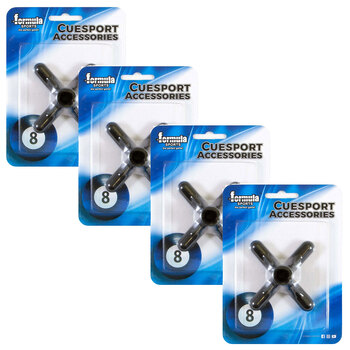 4PK Formula Sports Cue Stick Tip Nylon X Rest Accessory - Black