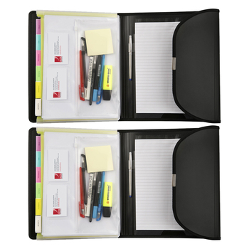 2PK Marbig Pro PP A4 Compendium 6-Pocket Organiser - Black