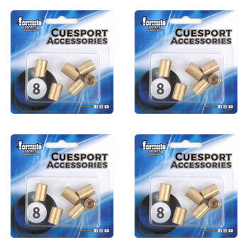 24pc Formula Sports Brass Ferrule Screw Cue Tip Replacement 9mm - Gold