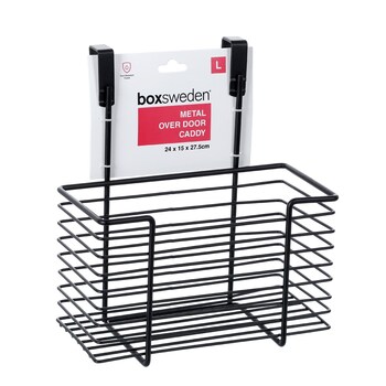 Boxsweden 27.5cm Metal Over Door Caddy Large - Black