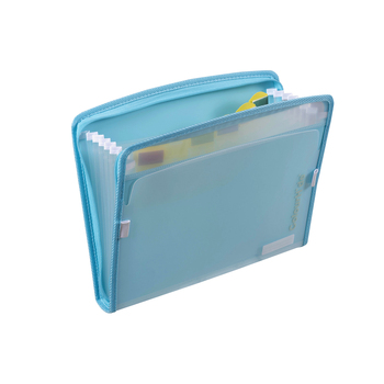Colourhide A4 Zip-It Expanding File w/ Pen Holder Loop Sky Blue