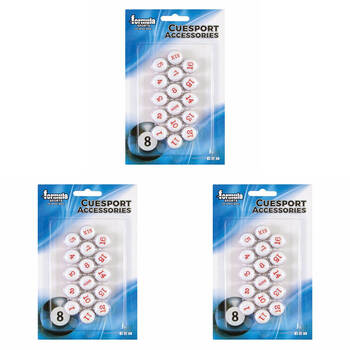 48pc Formula Sports Kelly Pool Marbles Cue Sport Accessories - White