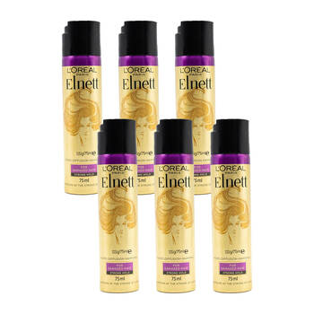 6PK Loreal Elnett Hairspray For Damaged Hair Strong Hold 55g/75ml