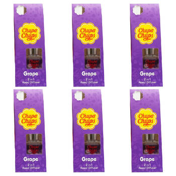 6PK Chupa Chups 30ml 2in1 Candy-Scented Reed Diffuser - Assorted 