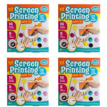 4PK Boyle Screen Printing Paint Project Kit Kids DIY Craft 6y+
