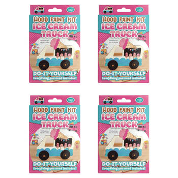 4PK Boyle Wood Paint Kit Kids DIY Craft Buildable Icecream Truck