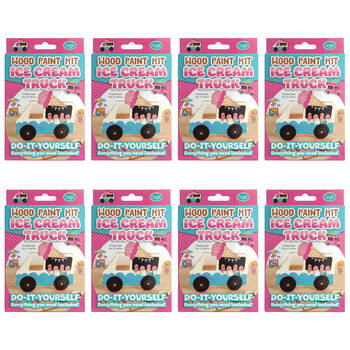 8PK Boyle Wood Paint Kit Kids DIY Craft Buildable Icecream Truck