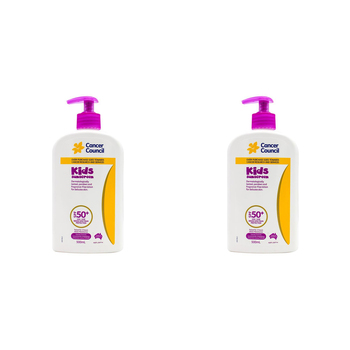 2PK Cancer Council 500ml Kids Sunscreen SPF50+ Lotion Pump Bottle