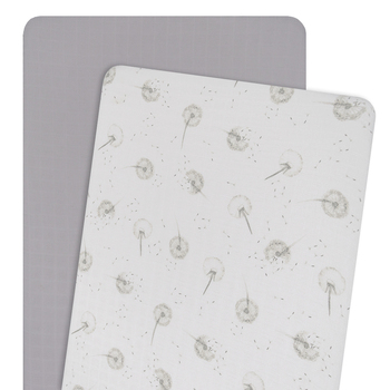 2pc Living Textiles Organic Muslin Bassinet Fitted Sheet Dandelion/Grey