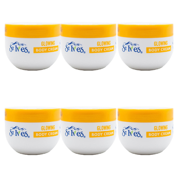 6PK St Ives 150ml Glowing Body Cream Skin Hydrating Cleanser - Apricot