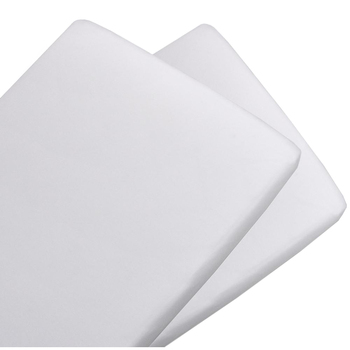 2PK Living Textiles Cotton Jersey Bassinet Fitted Sheet - White
