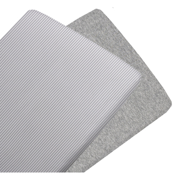 2pc Living Textiles Jersey Bassinet Fitted Sheet Grey Stripe/Melange