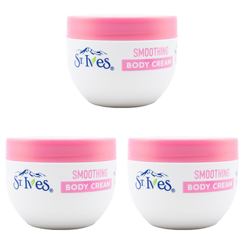 3PK St Ives 300ml Body Cream Smoothing Rose Water & Argan Oil Skin Care
