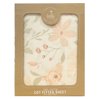 Lolli Living Cot Fitted Sheet Meadow 75x135x19cm