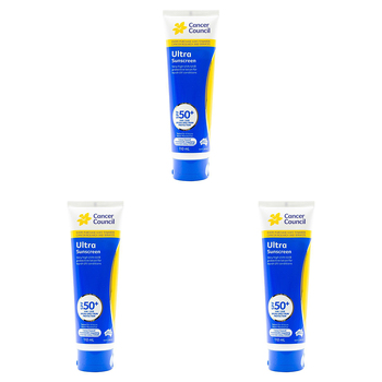 3PK Cancer Council 110ml Ultra Sunscreen SPF50+ Body Lotion