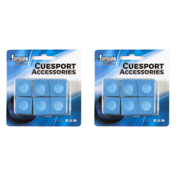 2x 6pc Pioneer Cue Chalk Accessory For Billiards/Pool - Blue