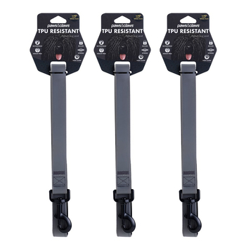 3PK Paws & Claws Pet/Dog 120x2.5cm Waterproof TPU Lead - Grey