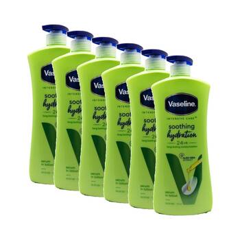 6PK Vaseline Intensive Care Body Lotion Soothing Hydration w/Aloe Vera 725mL