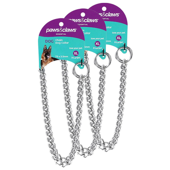 3PK Paws & Claws 75cm Chain Dog Collar XL