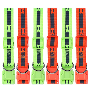 6PK Paws & Claws 45-65cm Reflective Collar w/ Bone Print Large - Assorted