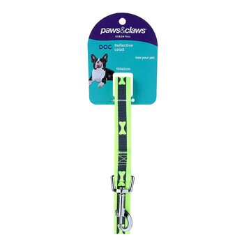Paws & Claws 150x2cm Reflective Lead w/ Bone Print - Assorted