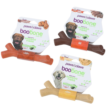 3x Paws & Claws BooBone Branch Chew Toy - Aussie BBQ/Peanut Butter/Roast Chicken