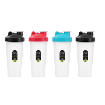 4PK Lemon & Lime Shaker Bottle with Stainless Steel Ball 600ml Assorted