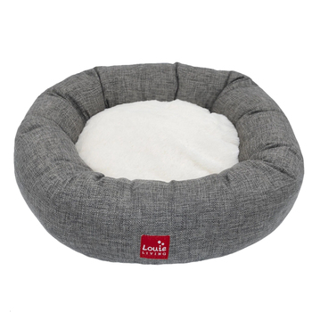 Louie Living Donut Pet/Dog Lounger/Bed Medium - Grey