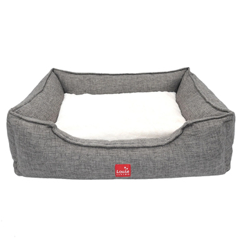 Louie Living Rectangle Pet/Dog Lounger Bed Medium - Grey
