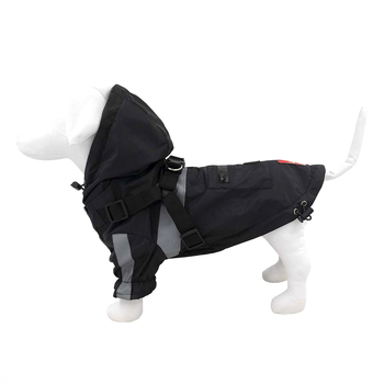 Louie Living Adjustable Pet/Dog Raincoat Medium Black