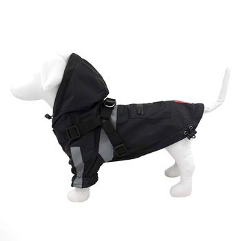 Louie Living Adjustable Pet/Dog Raincoat XL Black