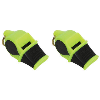 2PK Fox 40 Summit Sonik Blast CMG Whistle w/ Breakaway Lanyard Neon/Black