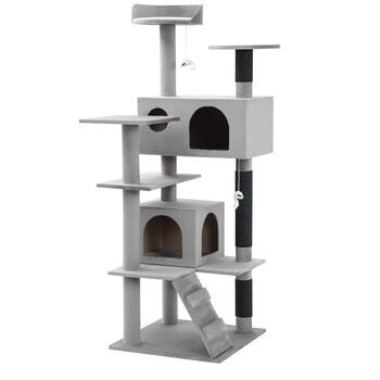 Paws & Claws Catsby Hamilton Cat House 50X50X134cm Silver Grey