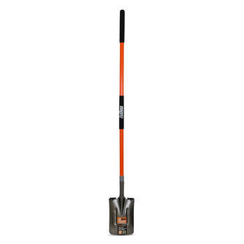 AgBoss Post Hole Shovel Square With Long Fibreglass Handle Orange