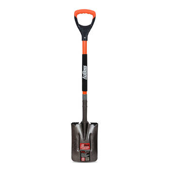 AgBoss Multi Purpose Post Hole Square Shovel With D Handle Orange and Black