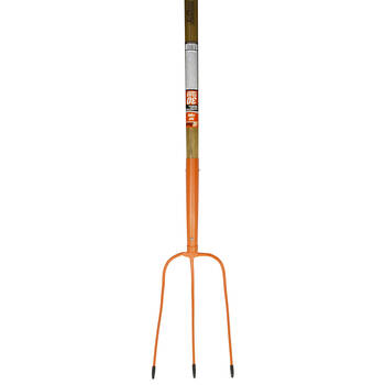 AgBoss Working Farming 3 Prong Hay Fork With Wooden Handle 2.12m