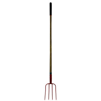 AgBoss Working Farming Manure Fork With Wooden Handle 4 Prong